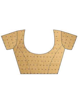 olive embellished saree with unstitched blouse piece 5