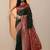 green woven design saree with unstitched blouse piece