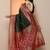 green woven design saree with unstitched blouse piece