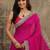 magenta floral zari embellished saree with zari embellished border and a blouse piece