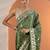 olive bandhani printed chinon saree with unstitched blouse piece