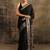 black solid saree with unstitched blouse piece