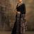 black solid saree with unstitched blouse piece