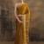 mustard solid saree with unstitched blouse piece