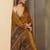 mustard solid saree with unstitched blouse piece