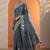 blue bandhani printed chinon saree with unstitched blouse piece
