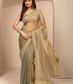 multi solid saree with zari taping border and a blouse piece
