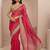 red solid saree with unstitched blouse piece