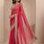 red solid saree with unstitched blouse piece