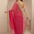 red solid saree with unstitched blouse piece