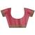 red solid saree with unstitched blouse piece