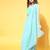 turquoise blue paisley saree with border
