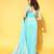 turquoise blue paisley saree with border
