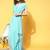 turquoise blue paisley saree with border