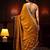 mustard embellished satin saree with gota border