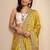 yellow embroidered saree with unstitched blouse piece