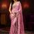 pink bubblegum pink embellished satin saree with gota border