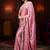 pink bubblegum pink embellished satin saree with gota border