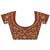 rust solid saree with unstitched blouse piece