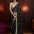 black embellished satin saree