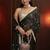 black embellished satin saree