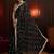 black embellished satin saree