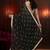 black embellished satin saree
