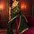 olive leaf green embellished satin saree with gota border