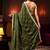olive leaf green embellished satin saree with gota border