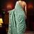 sea green embellished satin saree with gota border