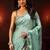 sea green embellished satin saree with gota border