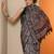 charcoal printed saree with unstitched blouse piece