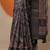 charcoal printed saree with unstitched blouse piece