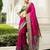 pink paisley embroidered silk blend heavy work saree