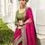 pink paisley embroidered silk blend heavy work saree