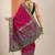 pink paisley embroidered silk blend heavy work saree
