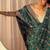 teal floral embroidered tissue saree