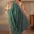 teal floral embroidered tissue saree