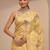 lime green embroidered saree with unstitched blouse piece