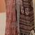 maroon printed saree with unstitched blouse piece