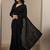 black embroidered saree with unstitched blouse piece