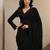 black embroidered saree with unstitched blouse piece