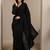 black embroidered saree with unstitched blouse piece