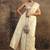 cream woven design saree with unstitched blouse piece