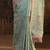 sea green ethnic motifs embroidered saree with unstitched blouse piece