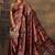 maroon woven design saree with unstitched blouse piece