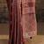 maroon woven design saree with unstitched blouse piece