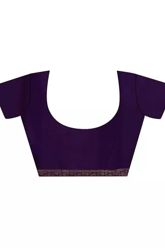 purple banarasi silk blend saree