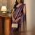purple banarasi silk blend saree