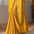 yellow banarasi silk blend saree